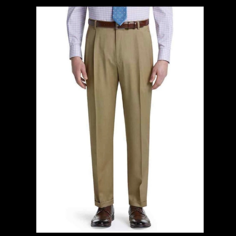 Jos. A. Bank pleated 100% Wool trouser pants 36×32